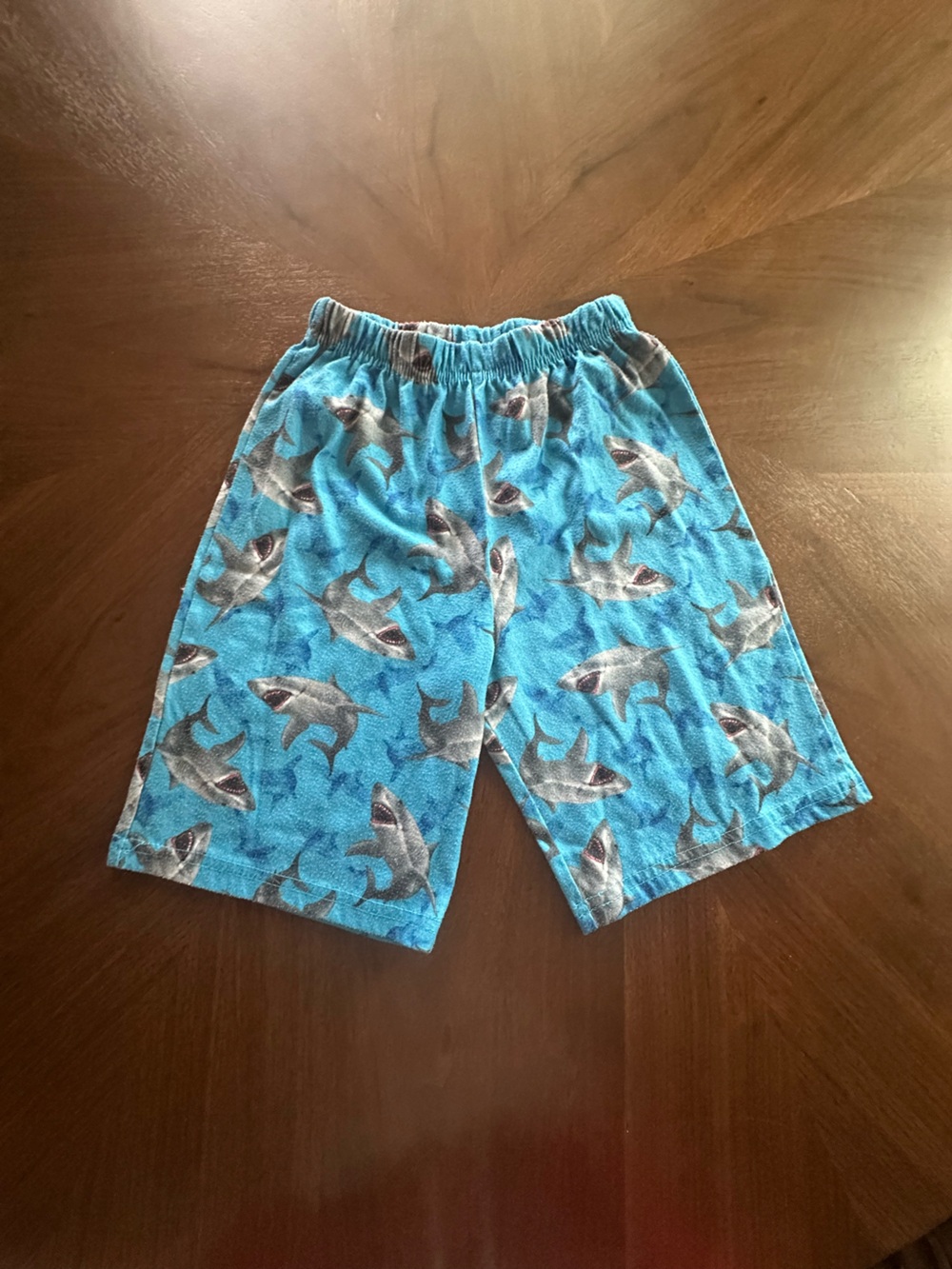 Blue Shark Print Kids Pajama Bottoms